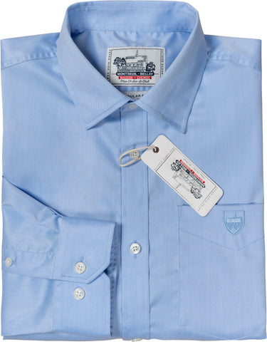 Regular Fit Spread Collar with Hidden Button
